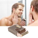 Men's Wireless Shaver with Leather Cover 60 Min Operation 3W Power 220–240V Brown Electric Shaver for Beard Grooming 2