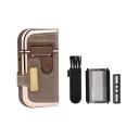 Men's Wireless Shaver with Leather Cover 60 Min Operation 3W Power 220–240V Brown Electric Shaver for Beard Grooming 5