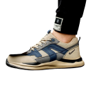 Men's Work Shoes with Breathable Upper and Lacing Microfibre Leather Fabric Beige for Work and Everyday Wear 5