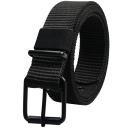 Men's Woven Belt with Metal Buckle Width 3.5 cm Elegant Black Belt Made of Textile Material Adjustable Fashion Accessory for Men 1