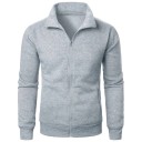 Men's Zip-Up Hoodie with High Collar Sports Hoodie for Leisure Long Sleeve Hoodie Casual Style for Everyday Wear 4