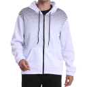 Men's Zip-Up Hoodie with Pockets Solid Colour Sports Hoodie with Subtle Dot Pattern on the Shoulders Comfortable Polyester Material 9