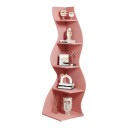 Mensola angolare 50 x 50 x 182,5 cm moderna libreria a cinque piani in forma ondulata piccolo scaffale per angolo e supporto per libri 10