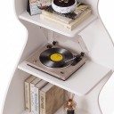 Mensola angolare 50 x 50 x 182,5 cm moderna libreria a cinque piani in forma ondulata piccolo scaffale per angolo e supporto per libri 4