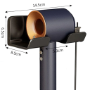 Mensola da bagno a muro per asciugacapelli 14,5×6,5×8,5 cm Supporto per asciugacapelli con apertura 5,3 cm Organizzatore da bagno Mensola da muro 3