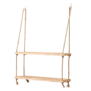 Mensola da parete sospesa 30 x 15 cm Mensola in legno a due piani con corda Mensola da bagno 1
