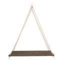 Mensola sospesa in legno naturale Mensola sospesa con corde Decorazione minimalista per pareti Stile loft boho 2