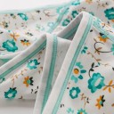 Menstruationsunderkläder 3 lager bomull och elastan vita med blommönster underkläder för användning under menstruation set med 3 stycken 6