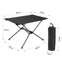Mesa de camping dobrável 59 x 40 x 39 cm Liga de alumínio e tecido oxford Mesa leve e portátil com capacidade de 27 kg e saco 5