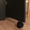 Mesa de comedor plegable 75 x 140 x 74 cm una vez desplegada Ruedas con tableros abatibles y estantes en el medio Decoración de madera con estructura negra 3