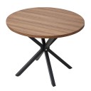Mesa de comedor redonda 100 x 76,5 cm con cuatro patas cuadradas cruzadas en forma de X Mesa de cocina sin marco debajo de la superficie 1