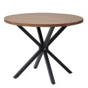 Mesa de comedor redonda 100 x 76,5 cm con cuatro patas cuadradas cruzadas en forma de X Mesa de cocina sin marco debajo de la superficie 2