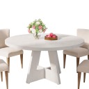 Mesa de jantar redonda para 4 pessoas Montagem fácil Diâmetro 120 cm Altura 75 cm Tampo em MDF Base cruzada Para a cozinha e sala 16