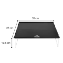 Mesa de viaje plegable 35 x 25 x 10,5 cm Aleación de aluminio y acero inoxidable Diseño portátil ligero Camping Picnic Bolsa de almacenamiento 2