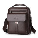 Męski plecak retro na ramię 24,5×20×6 cm Duża torba na ramię wykonana z oddychającej skóry syntetycznej Elegancki, wytrzymały plecak na ramię dla mężczyzn 2