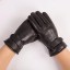Męskie skórzane rękawiczki z futerkiem - czarne 5