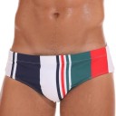 Męskie slipy kąpielowe Na sznurku w kolorowe paski Wkładka wyjmowana Poliester Spandex Elastyczne Sportowe kąpielówki 1