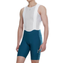 Męskie spodenki rowerowe z szelkami z oddychającej siateczki elastyczny nylon elastan krótkie wykonanie do jazdy szosowej i rekreacyjnej 4