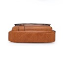 Messenger pánska taška 29×20×7 cm Kožená ležérna crossbody taška cez rameno Hnedá a čierna obchodná pánska kabelka zo syntetickej kože 3