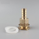 Messing adapter G1/2 met slangaansluiting voor het aansluiten van een slang Aansluiting met zeshoekige flens en borgmoer Twee siliconen ringen 3