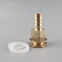 Messing adapter G1/2 met slangaansluiting voor het aansluiten van een slang Aansluiting met zeshoekige flens en borgmoer Twee siliconen ringen 4