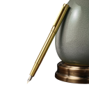 Messing vulpen vintage standaardpunt 0,4 mm gouden kalligrafisch schrijfpen lengte 13,8 cm diameter 10 mm voor school kantoor 5