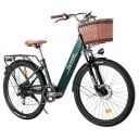 Mestské elektrokolo so step-thru rámom a predným košíkom, kolesá 26 palcov, batéria 36V 10Ah, dojazd 90 km, 7 rýchlostí, motor 250 W 2