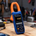 Mesureur numérique à pince 3 en 1 avec oscilloscope et enregistreur, 1000 A AC/DC True RMS, plage automatique, bleu-orange, pour électriciens 6