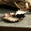 Metal Backflow Incense Burner with Frog Waterfall Effect Stand for Incense Cones Aromatherapy Decoration Interior 3