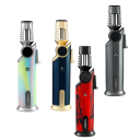 Metal Blue Lighter 360° Inverted Ignition Windproof Refillable Butane Lighter Candle Fireplace Grill Lighter 4