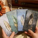 Metal Bookmark Feather 80 x 28 mm with Chain Decorative Reading Accessory 3