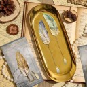 Metal Bookmark Feather 80 x 28 mm with Chain Decorative Reading Accessory 7