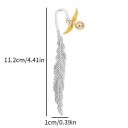 Metal Bookmark with Feather Motif and Gold Pendant Elegant Bookmark with Chain for Everyday Reading 2