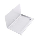 Metal etui til visitkort og kort i rustfrit stål Klaplåg Tynd profil 0,7 cm Børstet overflade Mål 9,3 x 5,7 cm Sølv 1