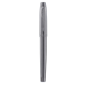 Metal Fountain Pen Medium Nib 0.5 mm Length 13.8 cm Ink Writing Pen Silver Grey for School Office Everyday Writing 4