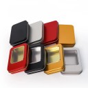 Metal Gift Box 8.7 × 6 × 1.7 cm Metal Container with Partial Transparent Window Colourful Box for Small Items 4