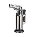 Metal Jet Lighter Refillable Butane Lighter Windproof Adjustable Flame Visible Fuel Tank 4