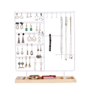 Metal Jewellery Stand 30 × 35 × 9.5 cm Desktop Organiser for Necklaces Earrings Bracelets Rings Jewellery Holder with Base 6