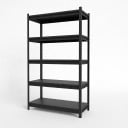 Metal Shelf 5 Shelves 198 x 100 x 50 cm Load Capacity 50 kg per Shelf Adjustable Shelf Height Black For Garage and Warehouse 1