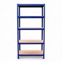Metal Shelving Unit 5 Shelves 90 x 40 x 180 cm Load Capacity 175 kg per Shelf MDF Shelves 8 mm Steel 1.2 mm Blue For Workshop, Warehouse or Office 3
