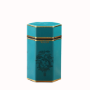 Metal Tea and Coffee Canister with Airtight Lid 15×8 cm Metal Box with Traditional Chinese Painting Pattern Gold for Storage 2