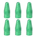 Metal tyre valve caps 6 pcs Slim conical shape with a rounded tip Knurled grip at the bottom 6