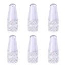 Metal tyre valve caps 6 pcs Slim conical shape with a rounded tip Knurled grip at the bottom 5