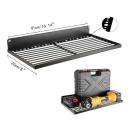 Metal væghylde 41 x 20 cm til batterier, opladere og værktøj, opbevaringshylde til overskuelig organisering i værkstedet og garagen 2