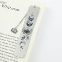 Metalen boekenlegger met ketting en decoratieve hanger Elegante boekenlegger met een fijn motief voor boekenliefhebbers 6