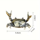 Metalen krabdecoratie 5,4 x 3,1 x 2,9 cm Pennenhouder houder voor kleine voorwerpen Krabfiguur van metalen legering Bureau decoratie 4