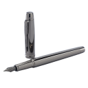 Metallfyllpenna med medelhård spets 0,5 mm längd 13,8 cm bläckpenna silvergrå för skola kontor vardagligt skrivande 5