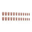 Metallic French Tips 24 pcs Acrylic Artificial Nails Coffin Shape Medium Length Stick-On Nails with Glossy Effect 2