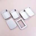Metallic gaveæske 8,7 × 6 × 1,7 cm metalbeholder med gennemsigtigt vindue farvet æske til småting te kaffe pakke 3