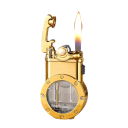 Metallic lighter with double flame Windproof butane lighter Transparent valve Refillable double jet lighter 3